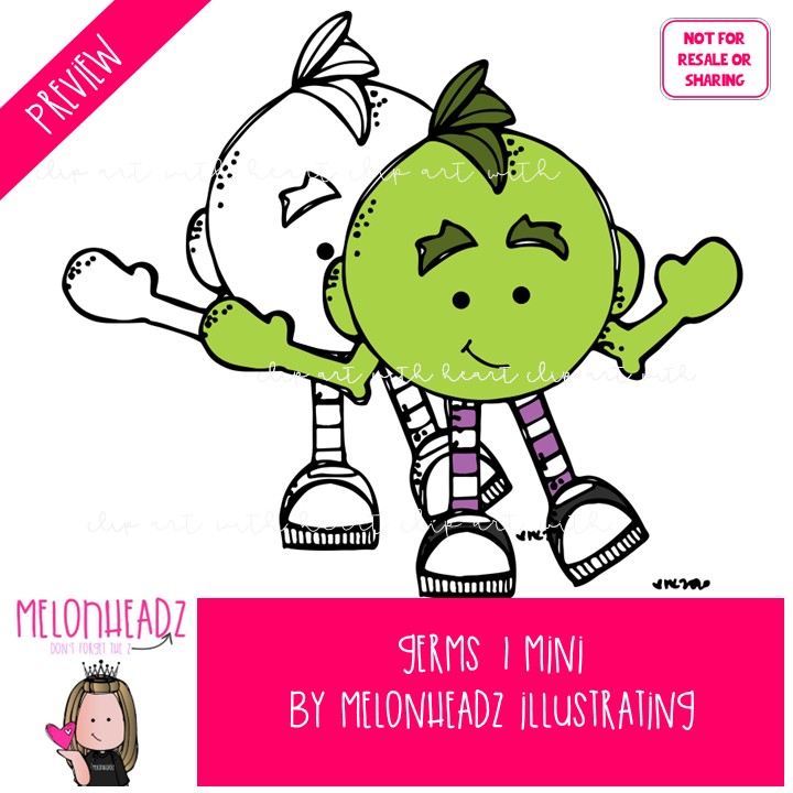 Germs clip art 1, wash your hands, hygiene Mini - Image 2