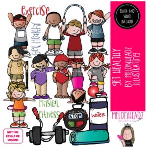 Get Healthy clip art, exercise, physical fitness COMBO PACK