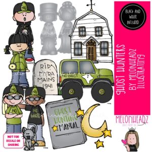 Ghost Hunters clip art, paranormal, Halloween COMBO PACK
