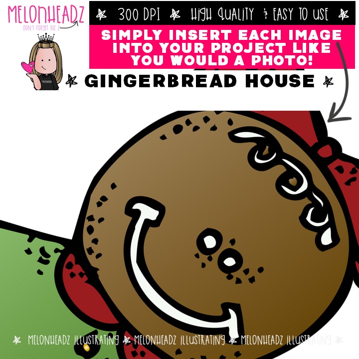 Gingerbread House clip art, Christmas clip art, Cookie clip art COMBO PACK - Image 3