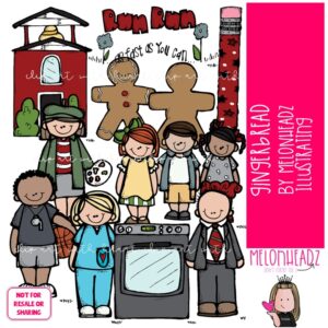 Gingerbread clip art, Cookie clip art COLORED Version