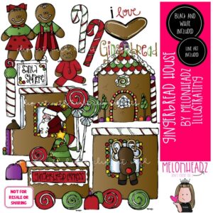 Gingerbread House clip art, Christmas clip art, Cookie clip art COMBO PACK
