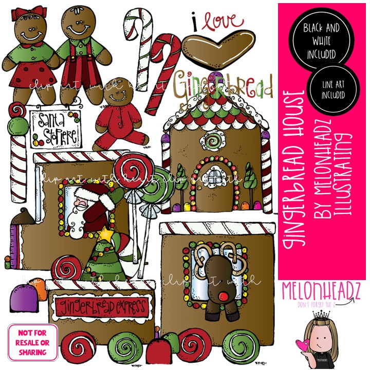 Gingerbread House clip art, Christmas clip art, Cookie clip art COMBO PACK