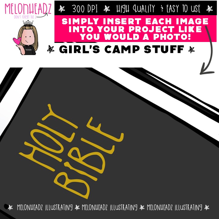 Girls Camp Stuff clip art, LDS COMBO PACK - Image 3
