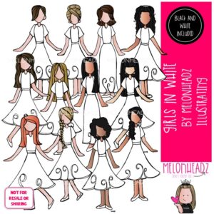 Girls in White clip art, Young Women, LDS COMBO PACK