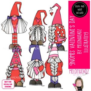 Gnomes clip art, Valentines Day Mini