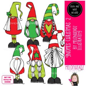 Gnomes clip art, Christmas clip art Set 2 Mini