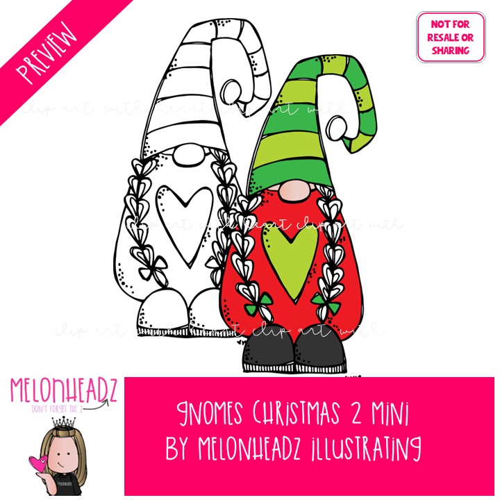 Gnomes clip art, Christmas clip art Set 2 Mini - Image 2