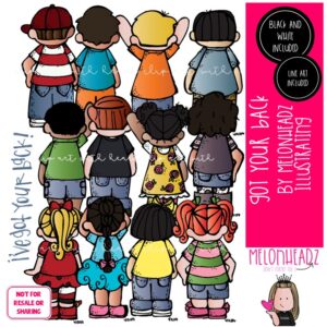 Got your back clip art, rear view, kidlettes COMBO PACK
