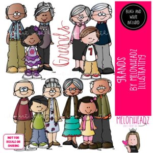 Grands clip art, grandparents, family COMBO PACK