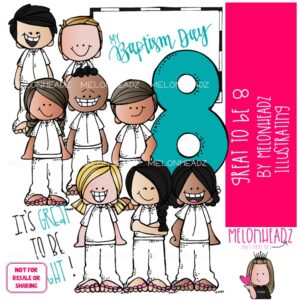 Great to be 8 clip art, LDS, baptism COLORED Version