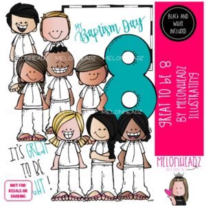 Great to be 8 clip art, LDS, Baptism COMBO PACK