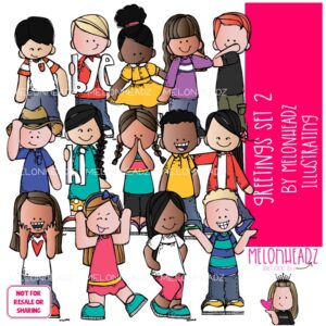 Greetings clip art Set 2, Welcome clip art, Hello & Goodbye clip art COLORED Version