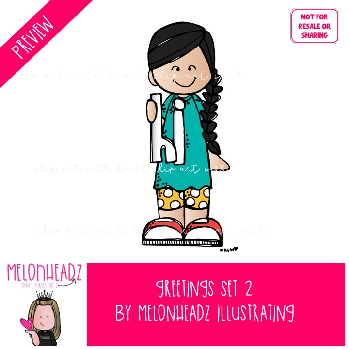 Greetings clip art Set 2, Welcome clip art, Hello & Goodbye clip art COLORED Version - Image 2