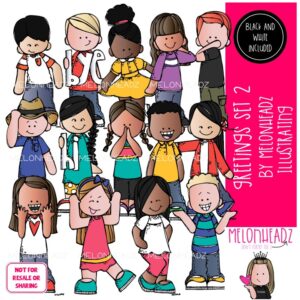 Greetings clip art Set 2, Welcome clip art, Hello and Goodbye clip art COMBO PACK