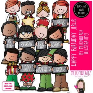 Happy Birthday Jesus clip art, Christmas clip art COMBO PACK