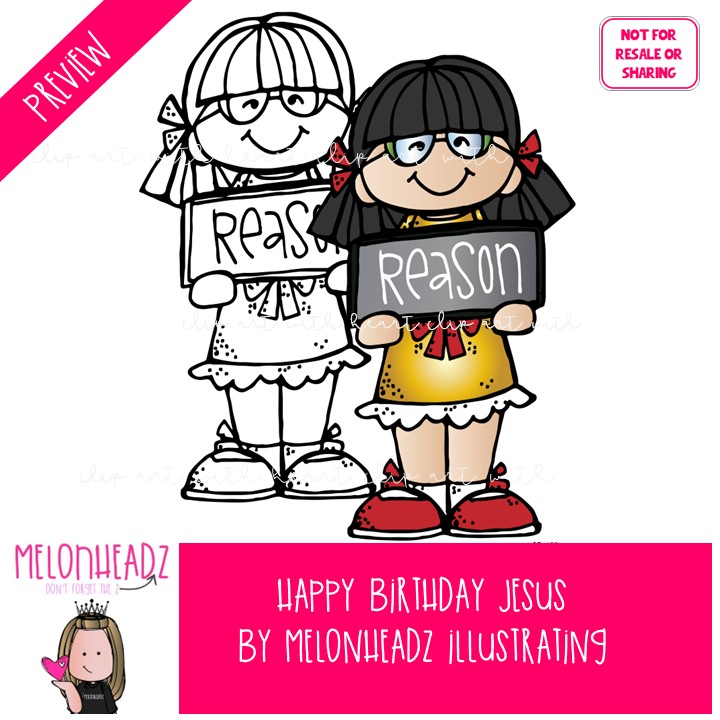 Happy Birthday Jesus clip art, Christmas clip art COMBO PACK - Image 2