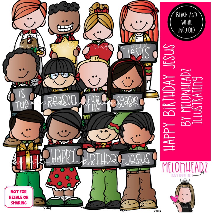 Happy Birthday Jesus clip art, Christmas clip art COMBO PACK