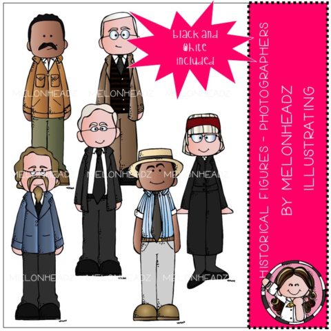 Historical Figures clip art – Photographers -Mini | Melonheadz Illustrating