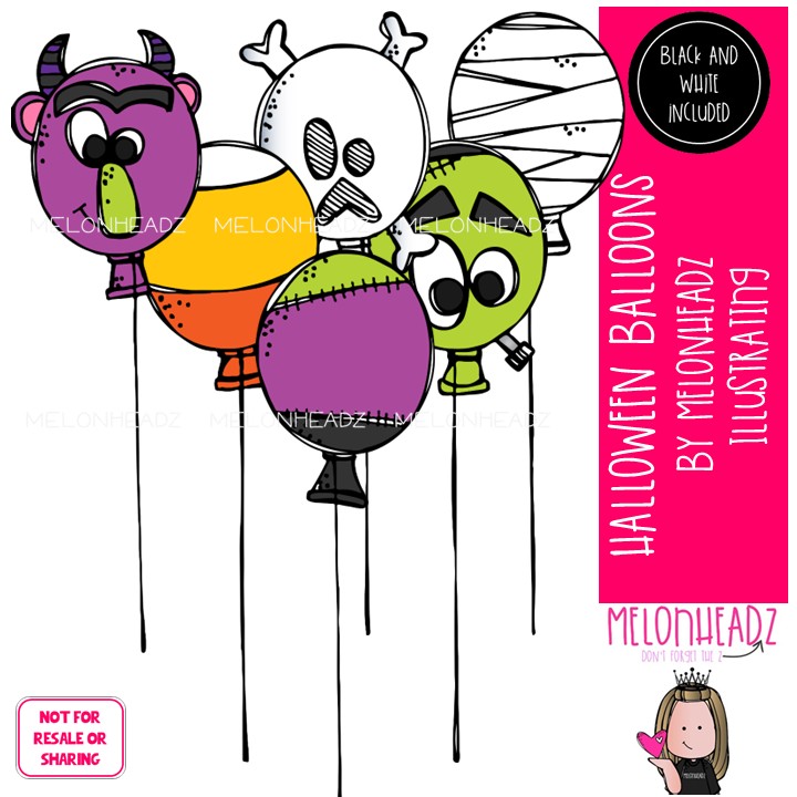 Halloween clip art, Balloons, monster Mini