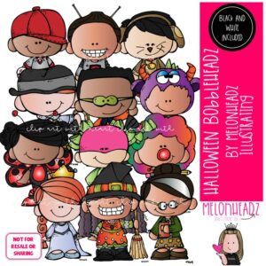 Halloween clip art, Bobbleheadz, costume COMBO PACK