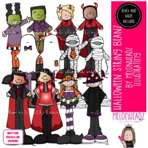 Halloween clip art, String Beanz, costume COMBO PACK