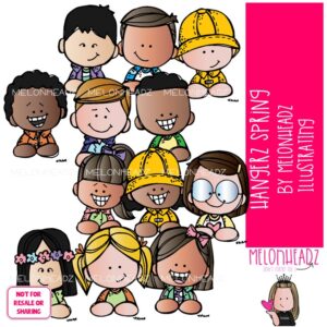 Hangerz clip art, Spring, topper COLORED Version