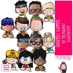 Hangerz clip art, Summer, kidlettes COMBO PACK
