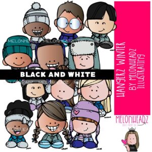 Hangerz clip art, Winter clip art BLACK AND WHITE