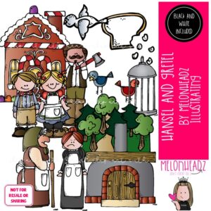 Hansel and Gretel clip art, literature, book companion COMBO PACK