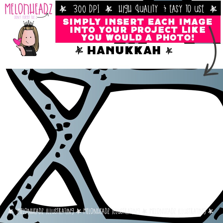 Hanukkah clip art, Jewish clip art COLORED Version - Image 3