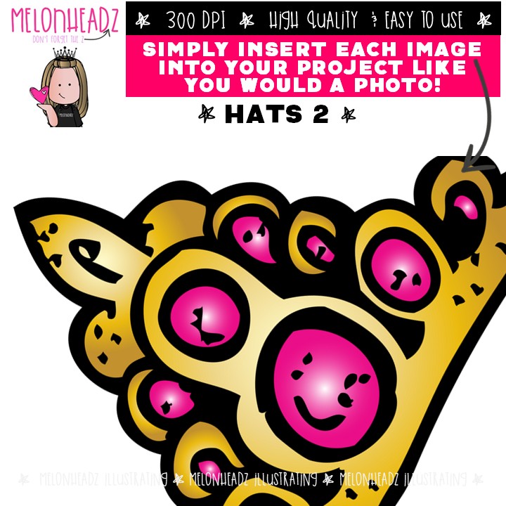 Hats 2 clip art, tiara, astronaut COMBO PACK - Image 3