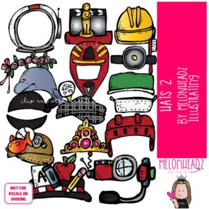 Hats 2 clip art, tiara, astronaut COLORED Version