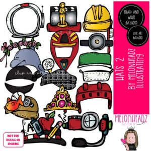 Hats 2 clip art, tiara, astronaut COMBO PACK