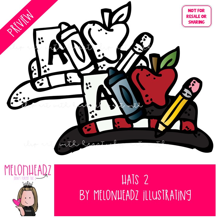 Hats 2 clip art, tiara, astronaut COMBO PACK - Image 2