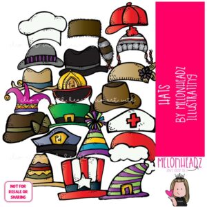 Hats clip art, chef, sombrero COLORED Version