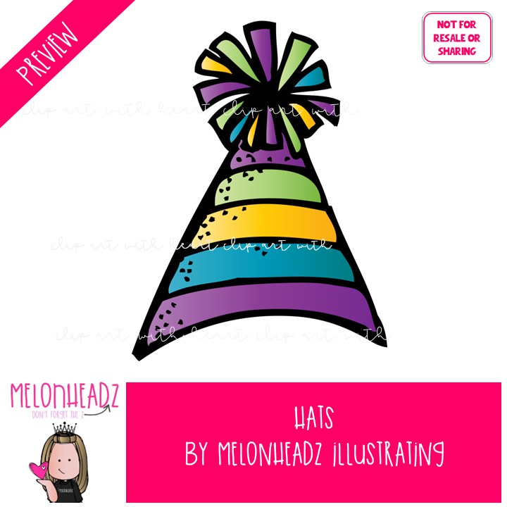 Hats clip art, chef, sombrero COLORED Version - Image 2