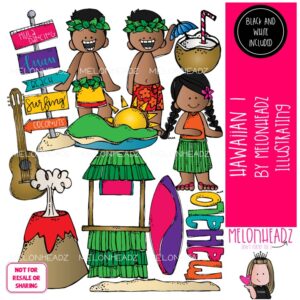 Hawaiian clip art 1, beach COMBO PACK