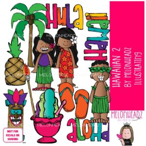 Hawaiian clip art 2, beach COLORED Version