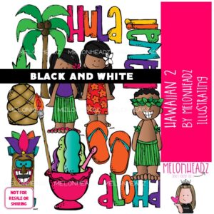 Hawaiian clip art 2, beach BLACK AND WHITE