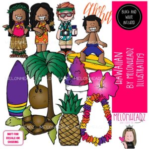 Hawaiian clip art, beach, surf COMBO PACK