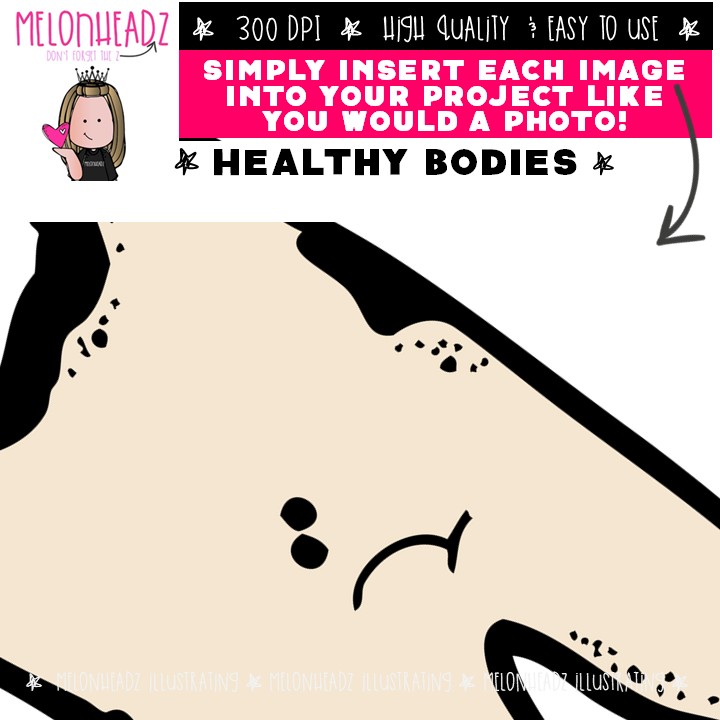 Healthy Bodies clip art, Healthy Lifestyle, Healthy Food COMBO PACK - Image 3