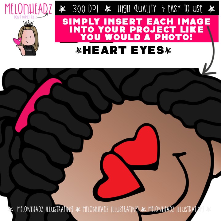 Heart Eyes clip art, Valentine's Day COMBO PACK - Image 3