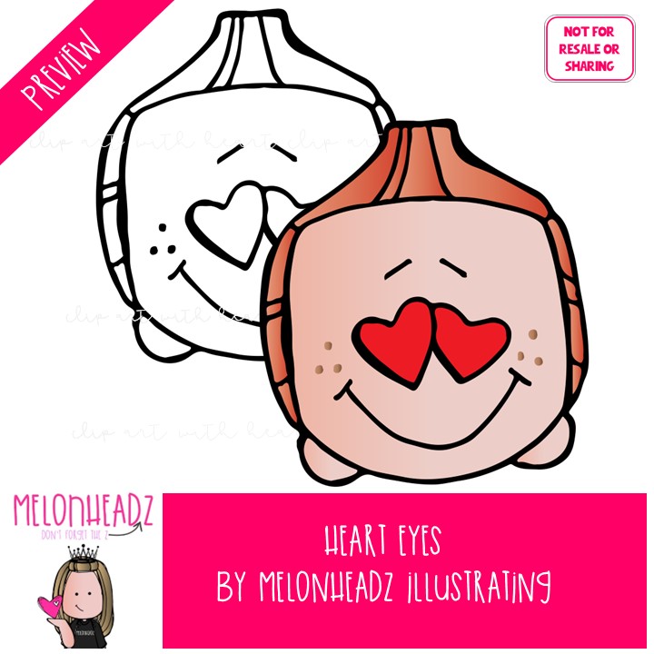Heart Eyes clip art, Valentine's Day COMBO PACK - Image 2