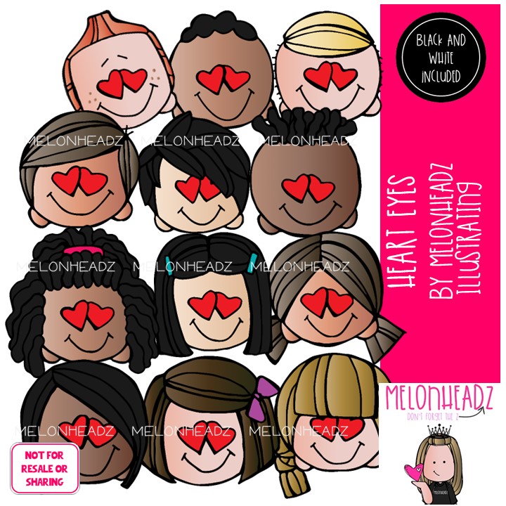 Heart Eyes clip art, Valentine's Day COMBO PACK