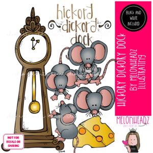 Hickory Dickory Dock clip art, literature, book companion Mini