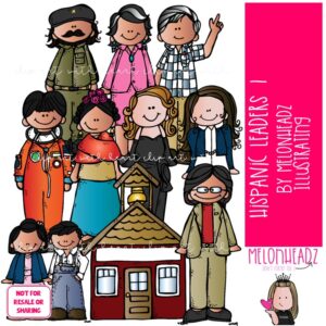 Hispanic Leaders 1 clip art, Historical Figures, Latino COLORED Version