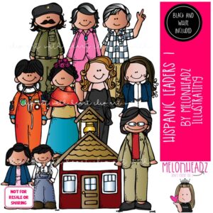 Hispanic Leaders 1 clip art, Historical Figures, Latino COMBO PACK