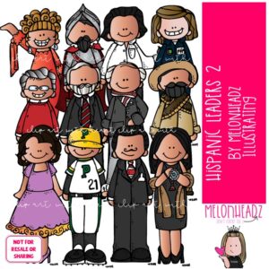 Hispanic Leaders 2 clip art, Historical Figures, Latino COLORED Version