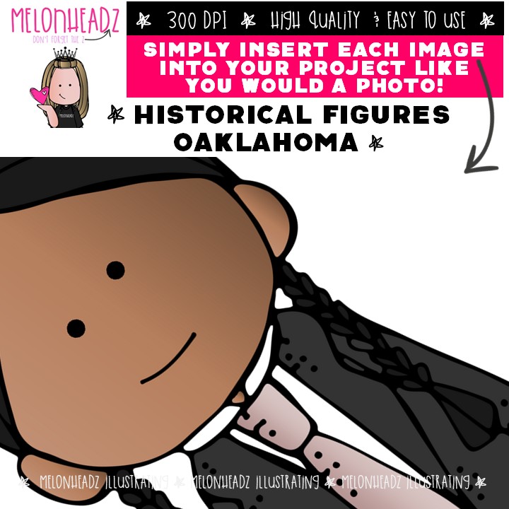 Historical Figures clip art, Oklahoma Edition COMBO PACK - Image 3